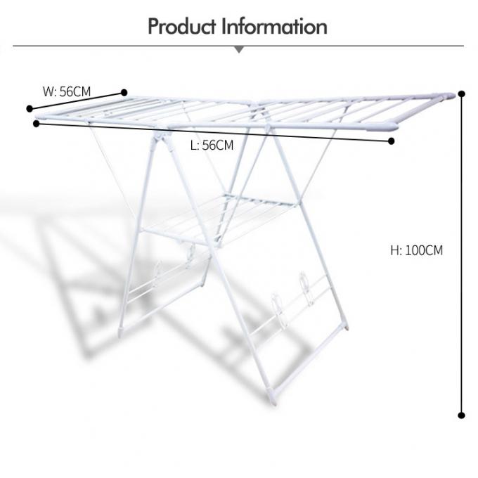 Detachable Stainless Steel Foldable Clothes Drying Rack With Wheels