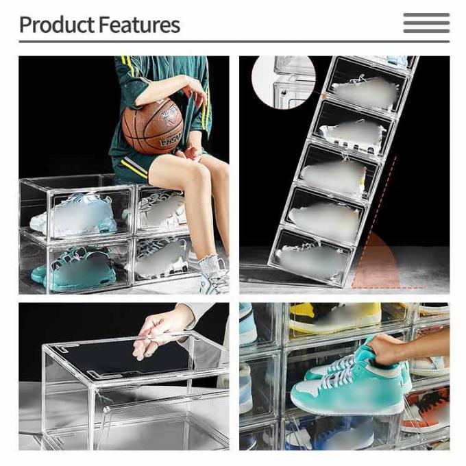 Custom Clear Acrylic Shoe Box Display Stackable