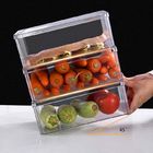 Clear Fresh Storage Stackable Plastic Fridge Organizer With Cover