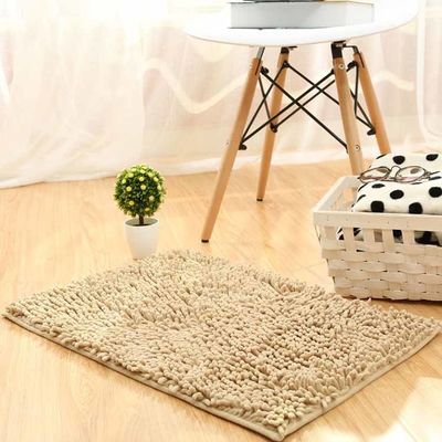 Soft Water Absorption Non Slip Chenille Bathroom Mat Fast Drying Washable