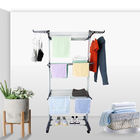 Adjustable 3 Layers Foldable Clothes Drying Rack Stainless Steel Frame