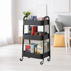 Easy Assemble Storage Trolley Carts With 2 Curved Handles