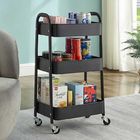 Easy Assemble Storage Trolley Carts With 2 Curved Handles