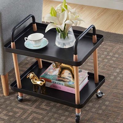 Flexible Bedroom Large Plates Sturdy Metal Frame Storage Shelf Cart with Casters