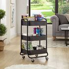 Kitchen Utility 3 Tier Rolling Cart With Lockable Casters