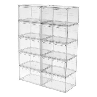 Custom Clear Magnetic Acrylic Shoe Box Display Stackable