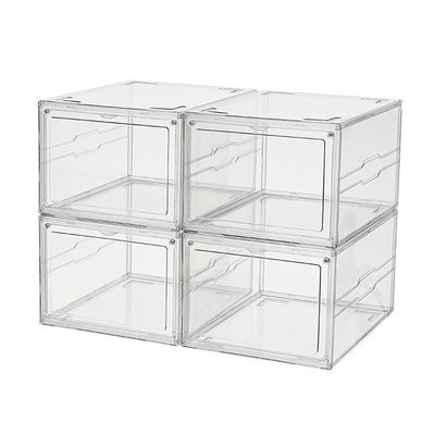 Magnetic Plastic Acrylic Sneaker Display Case Stackable Transparent