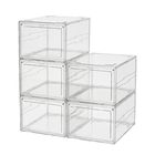 Clear Magnetic Acrylic Drop Front Shoe Storage Box Anti Corrosion
