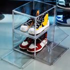 Custom Acrylic Drop Front Shoe Box Clear Transparent