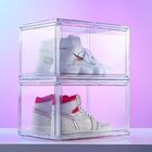 Magnetic Closure Clear Stackable Acrylic Shoe Boxes For Sneakers