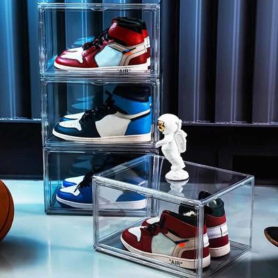 Customized Logo Multicolor Acrylic Shoe Display Box Multilayer