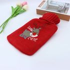 Cover Reusable 1000ml Red Rubber Hot Water Bottle Thickened