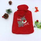 Cover Reusable 1000ml Red Rubber Hot Water Bottle Thickened