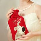 red puppy santa claus knitted covers hot water bottles for winter warm promotion