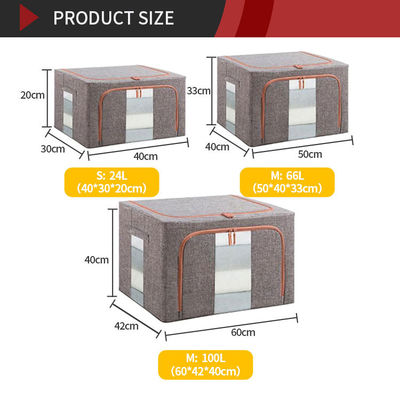 1.4KG Grey Fabric Storage Boxes With Lids , Silk Road Enterprise Odorless Fabric Cube Storage Bin