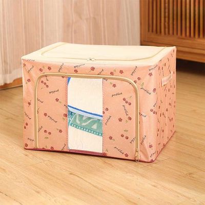 100L Dustproof Fabric Storage Box With Lid , Stackable Storage Containers For Clothes