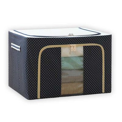 100L Dustproof Fabric Storage Box With Lid , Stackable Storage Containers For Clothes