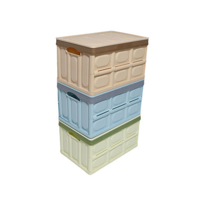 Odorless Plastic Collapsible Storage Bins , Silk Road Enterprise Leakproof Folding Crate With Lid