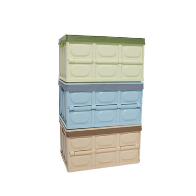 Odorless Plastic Collapsible Storage Bins , Silk Road Enterprise Leakproof Folding Crate With Lid