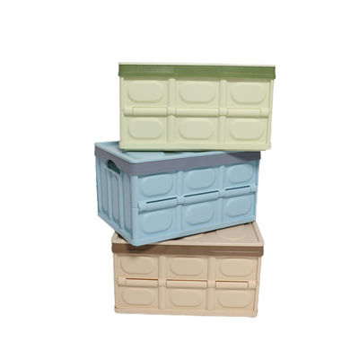 Odorless Plastic Collapsible Storage Bins , Silk Road Enterprise Leakproof Folding Crate With Lid
