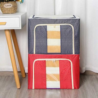 Clothes ODM Fabric Storage Boxes With Lids Metal Frame Breathable Dustproof