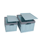 Ultralight OEM Collapsible Plastic Box , Detachable Folding Crate With Lid