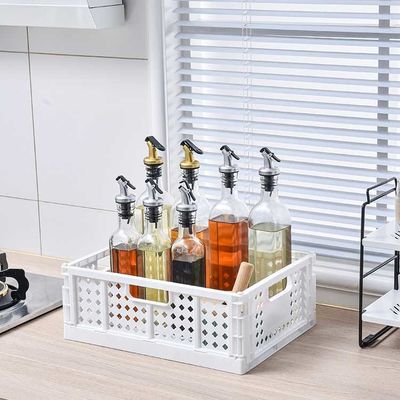 Food And Fruit Collapsible Storage Bin Silk Road Enterprise 0.166kg Foldable Sturdy PP Plastic