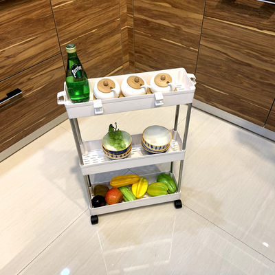 Silk Road Enterprise Skinny Rolling Home Storage Carts Stainless Steel Practical Multiscene