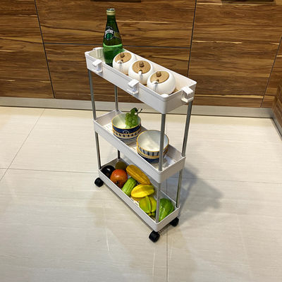 Silk Road Enterprise Skinny Rolling Home Storage Carts Stainless Steel Practical Multiscene