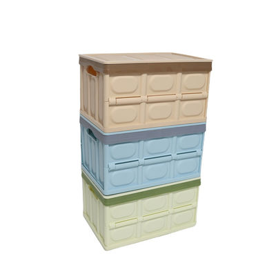 Multiscene Foldable Plastic Container , Odorless Collapsible Plastic Crates With Lids