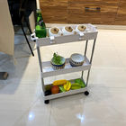 Lightweight Storage Trolley On Wheels , Detachable Slim Kitchen Carts