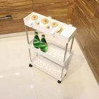 3 Tier Rolling Home Storage Carts Foldable Multi Purpose Slim Thickened 62*40*12.5cm