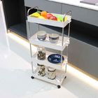 ODM Movable Home Storage Carts For Tableware PP Plastic Multiscene Use Practical