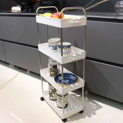 ODM Movable Home Storage Carts For Tableware PP Plastic Multiscene Use Practical