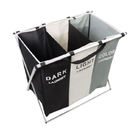 Lightweight Durable Collapsible Laundry Hamper Dirty Clothes Three Section ODM