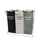 Lightweight Durable Collapsible Laundry Hamper Dirty Clothes Three Section ODM