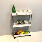 Flexible Narrow Wire Rolling Carts With Fixed Wheels For Tableware Storage Portable