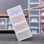 Folding PP Plastic Collapsible Shoe Box Durable Transparent Thickened Eco Friendly