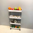4 Tier Slim Kitchen Trolley Rack for Vegetable reusable lightweight Easy to install