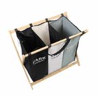 Oxford Cloth 3 Grid Laundry Basket Reusable Eco Friendly Weight 2.05kg Space Saving