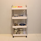 Movable Small Slim Rolling Storage Cart With Lockable Wheels Thickened Plastic