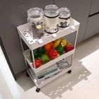 Multiscene Use Mobile Storage Cart , ODM Reusable Slim Kitchen Trolley With 6 Hooks