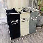 Sortable Foldable Triple Laundry Basket For Dirty Clothes Detachable Weight 0.95kg