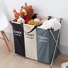 Sortable Foldable Triple Laundry Basket For Dirty Clothes Detachable Weight 0.95kg