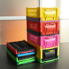 Foldable Kitchen Plastic Storage Crate Hollow Out 120mm Height