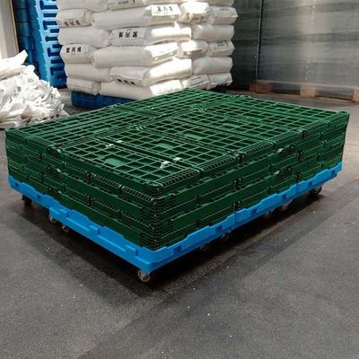 Silk Road Enterprise Green Vegetable Storage Reusable Collapsible New PP Plastic 32 Liters Crate
