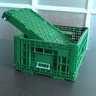 Large Vented Foldable Plastic Vegetable Crate 40 Liters Green