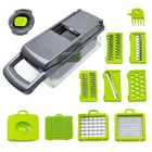 Mulitfunction 7 Shape Blades Green Vegetable Chopper With Container