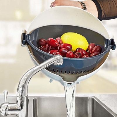 Plastic Sink Drain Basket Multifunctional Vegetable Cutter Gray White