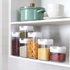 Airtight 7 Pieces Plastic Cereal Containers With Easy Lock Lids Transparent